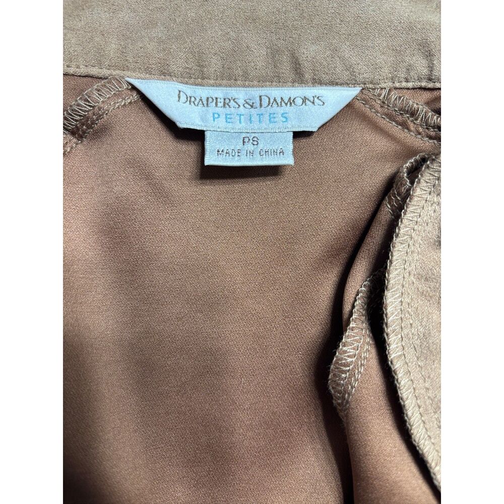 Draper's & Damon's Faux Suede Zip Jacket  Braided Trim Western Bohemian Chic PS - Picture 5 of 11